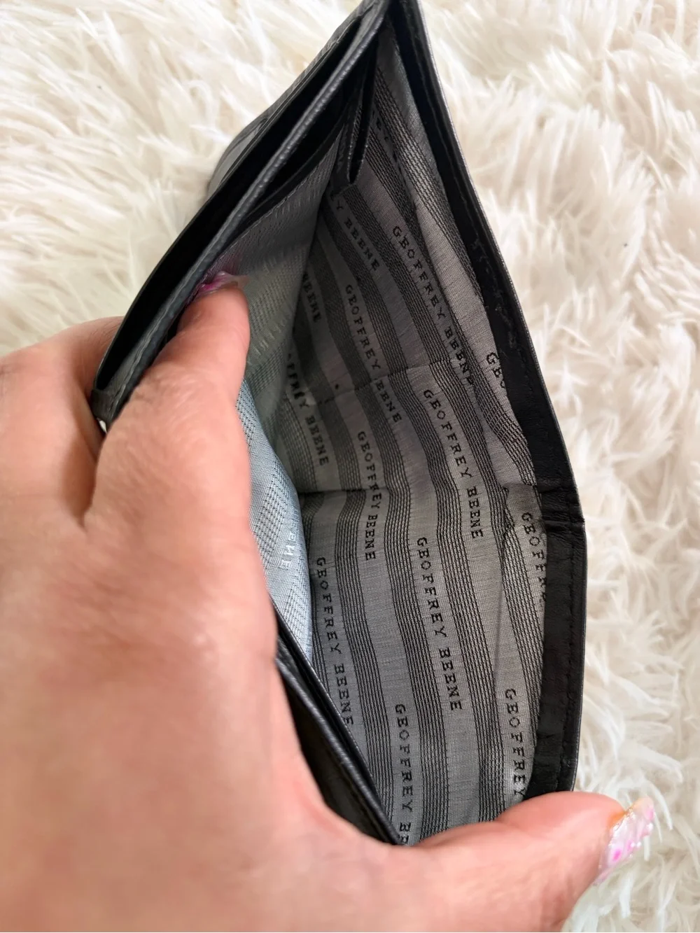 Geoffrey Beene Black Leather Men's Bifold Wallet/Card Holder